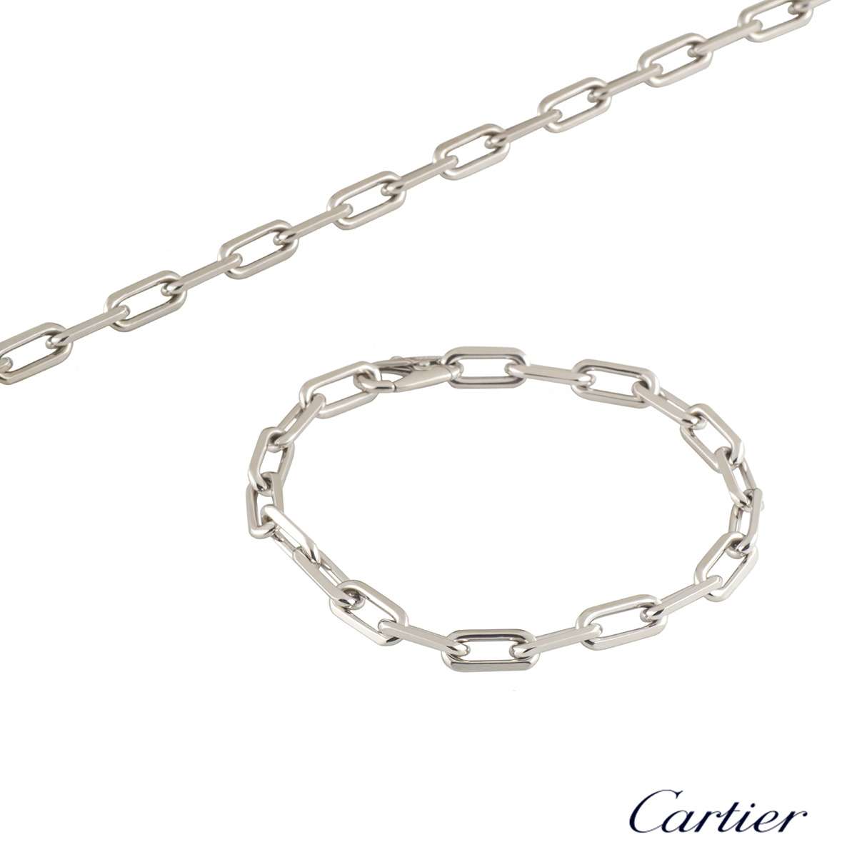 cartier white gold chain mens